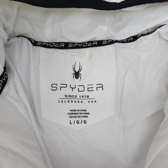 Spyder Womens Size L Puffer Jacker Coat White ProWeb-Wind ThermoWed FlexWeb $199 - Picture 13 of 14